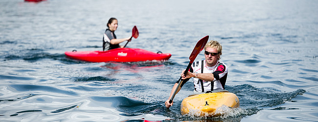 Paddling on the Lake Klopein